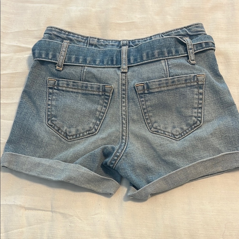Abercrombie Kids Girls Blue Jean Shorts with Cuffed Hem - Picture 4 of 6
